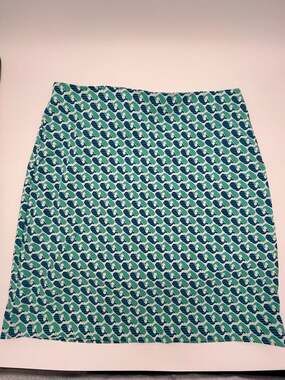 Talbots Woman Sunmer Whale Print Cotton Skirt Size 16W nautical, beach, coastal